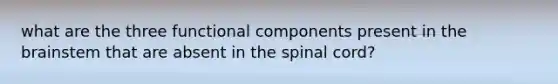 what are the three functional components present in the brainstem that are absent in the spinal cord?