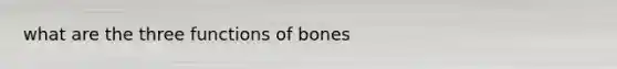 what are the three functions of bones