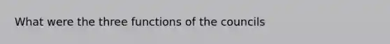 What were the three functions of the councils