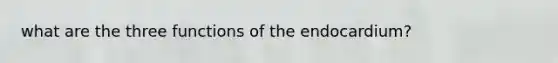 what are the three functions of the endocardium?