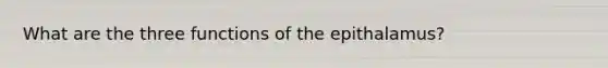 What are the three functions of the epithalamus?