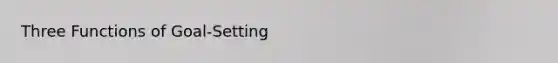 Three Functions of Goal-Setting