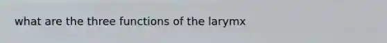 what are the three functions of the larymx