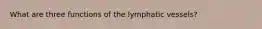 What are three functions of the lymphatic vessels?