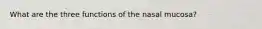 What are the three functions of the nasal mucosa?