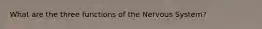 What are the three functions of the Nervous System?