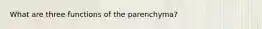 What are three functions of the parenchyma?