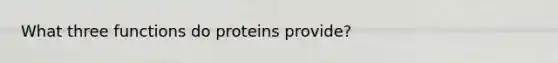 What three functions do proteins provide?