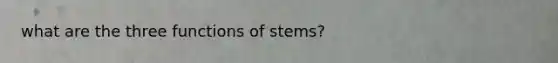 what are the three functions of stems?