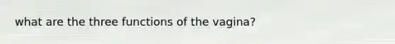 what are the three functions of the vagina?