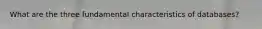 What are the three fundamental characteristics of databases?