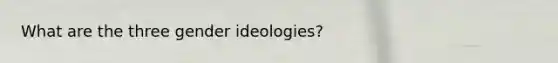 What are the three gender ideologies?