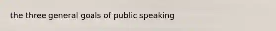 the three general goals of public speaking