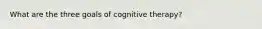 What are the three goals of cognitive therapy?