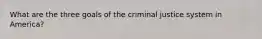 What are the three goals of the criminal justice system in America?