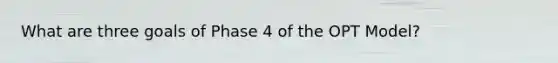 What are three goals of Phase 4 of the OPT Model?