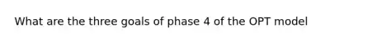 What are the three goals of phase 4 of the OPT model