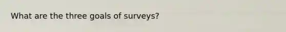 What are the three goals of surveys?