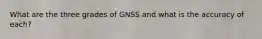 What are the three grades of GNSS and what is the accuracy of each?