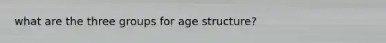 what are the three groups for age structure?