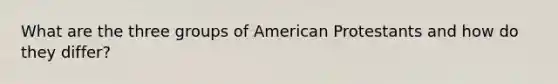 What are the three groups of American Protestants and how do they differ?