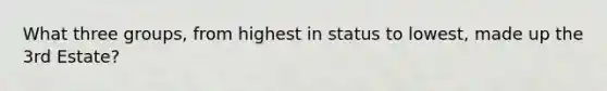 What three groups, from highest in status to lowest, made up the 3rd Estate?