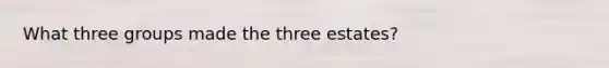 What three groups made the three estates?