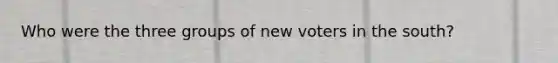 Who were the three groups of new voters in the south?