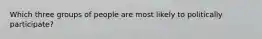 Which three groups of people are most likely to politically participate?