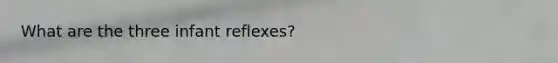 What are the three infant reflexes?