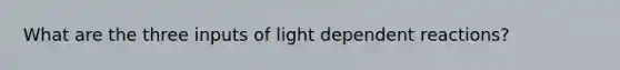 What are the three inputs of light dependent reactions?