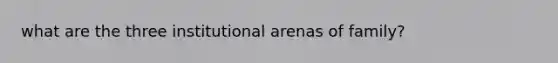 what are the three institutional arenas of family?