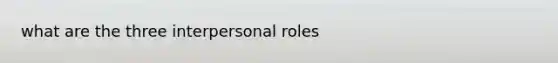 what are the three interpersonal roles