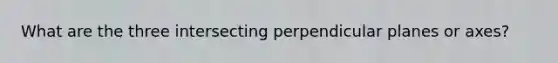 What are the three intersecting perpendicular planes or axes?