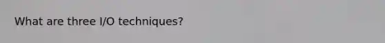 What are three I/O techniques?