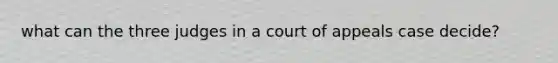 what can the three judges in a court of appeals case decide?