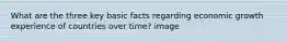 What are the three key basic facts regarding economic growth experience of countries over time? image