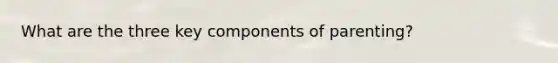 What are the three key components of parenting?
