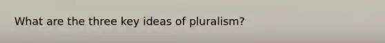 What are the three key ideas of pluralism?