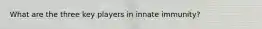 What are the three key players in innate immunity?