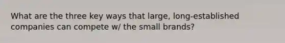 What are the three key ways that large, long‐established companies can compete w/ the small brands?