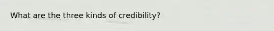 What are the three kinds of credibility?