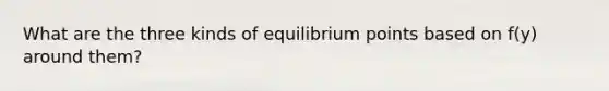 What are the three kinds of equilibrium points based on f(y) around them?