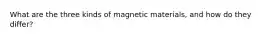 What are the three kinds of magnetic materials, and how do they differ?