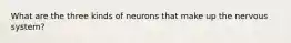 What are the three kinds of neurons that make up the nervous system?