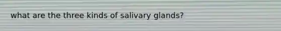 what are the three kinds of salivary glands?