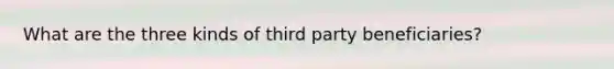 What are the three kinds of third party beneficiaries?