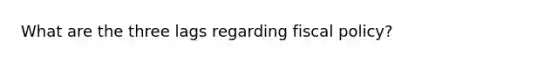 What are the three lags regarding fiscal policy?