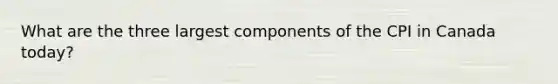 What are the three largest components of the CPI in Canada today?