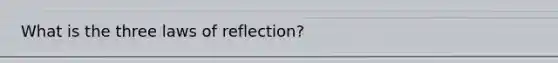 What is the three laws of reflection?